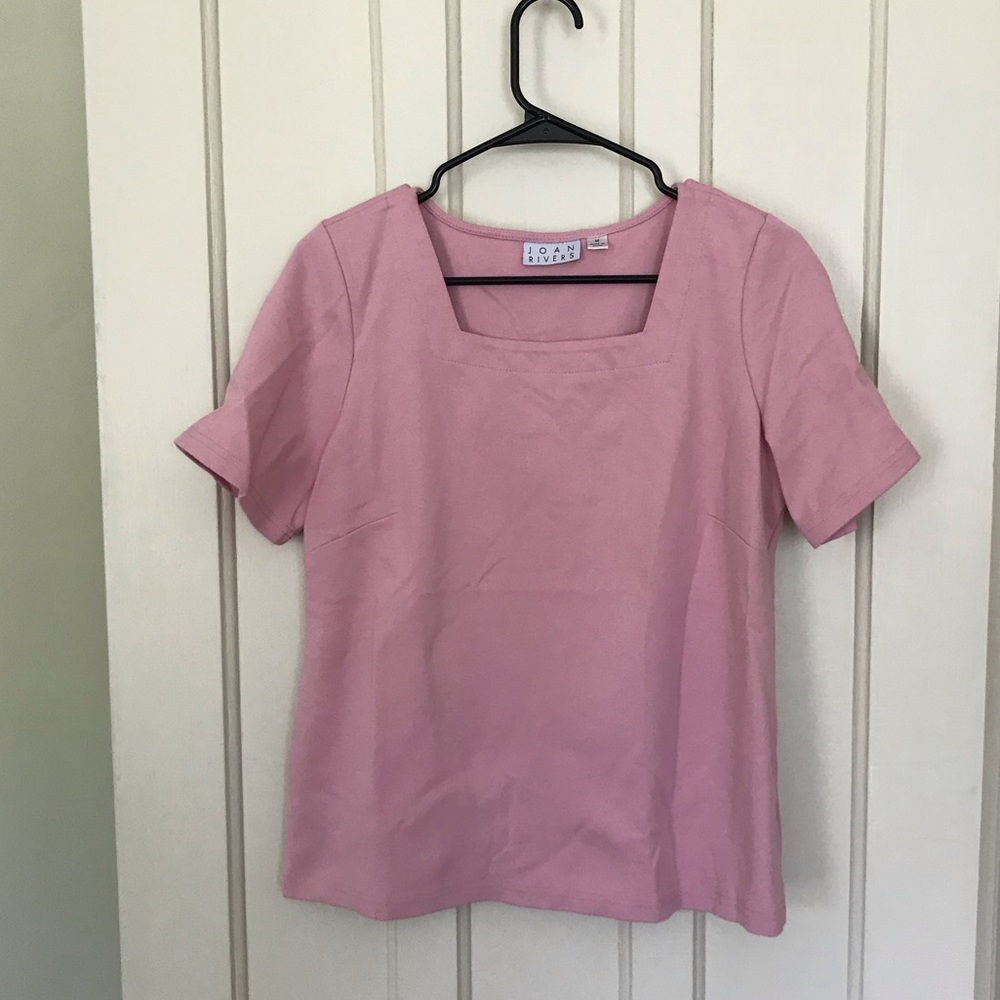 Joan Rivers Light Pink Square Neck Blouse